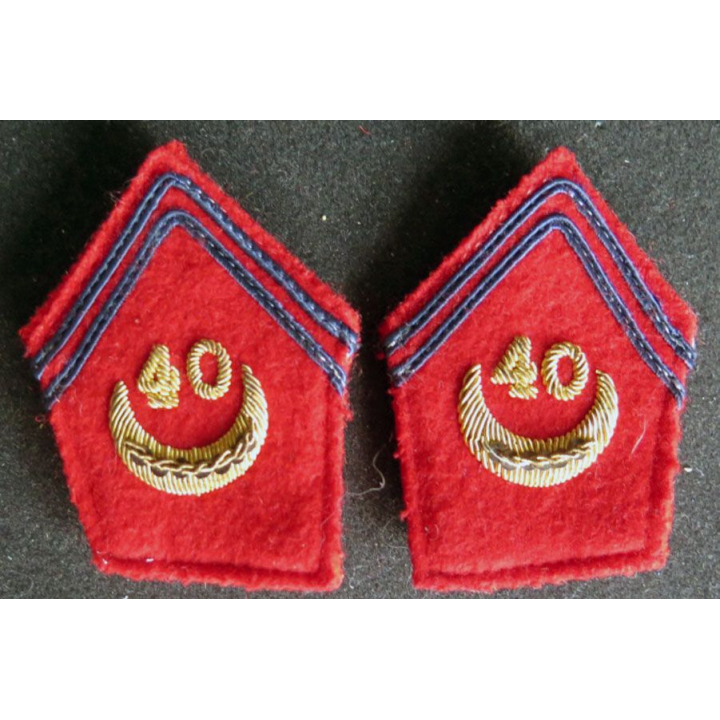 RANA paire d'insignes de col 40° régiment d'artillerie Nord Africain 