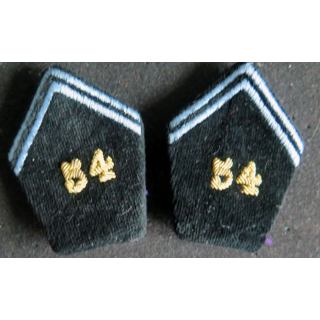 paire d'insignes de col du 54° régiment de transmissions en cannetille