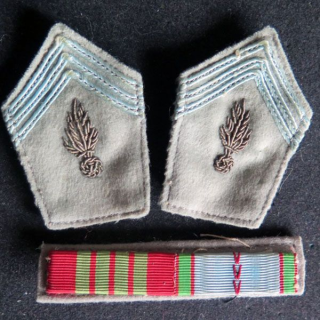 pattes de col d'école militaire en cannetille barrette décoration 1940