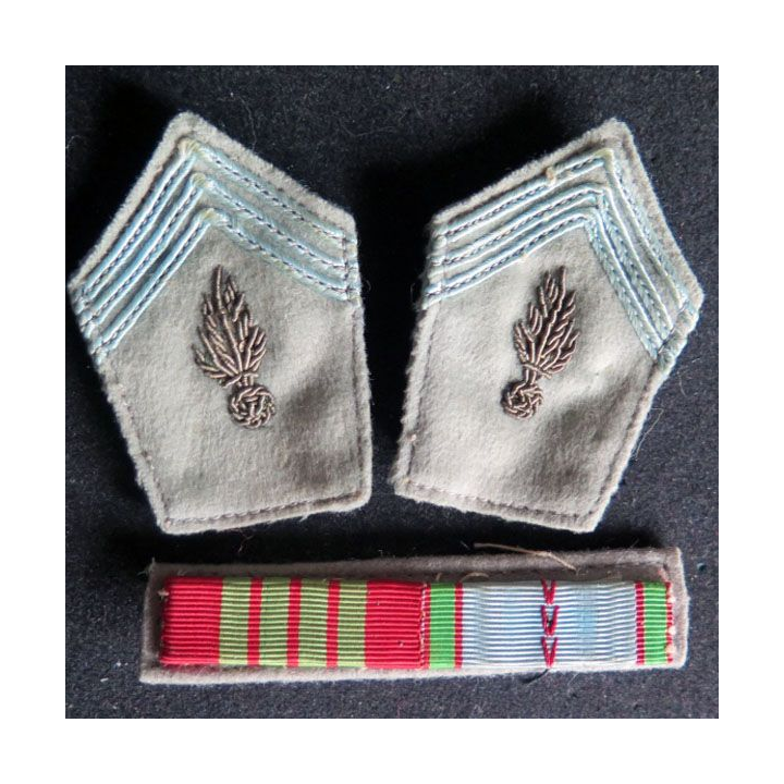 pattes de col d'école militaire en cannetille barrette décoration 1940