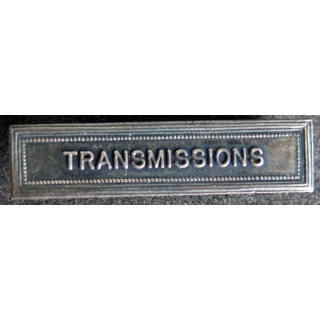Barrette " TRANSMISSIONS " en métal argenté