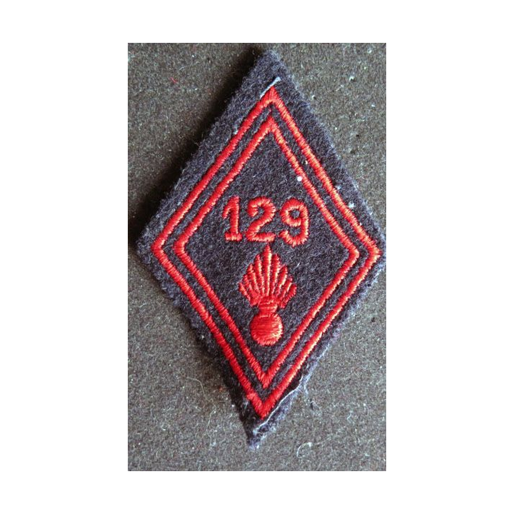 LOSANGE DE BRAS MODÈLE 45 : 129° régiment d'infanterie troupe