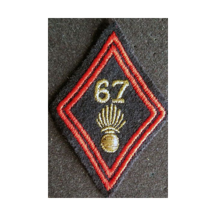 LOSANGE DE BRAS MODÈLE 45 : 67° régiment d'infanterie cadre