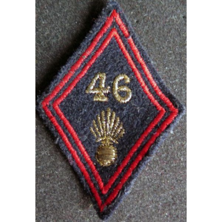 LOSANGE DE BRAS MODÈLE 45 : 46° régiment d'infanterie cadre