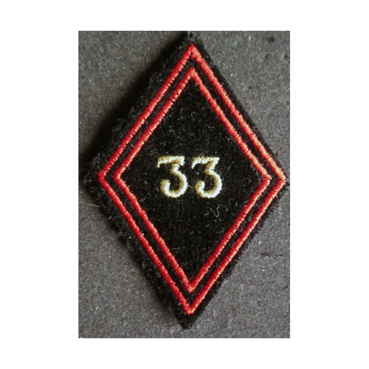 LOSANGE DE BRAS MODÈLE 45 : 33° Régiment du génie cadre